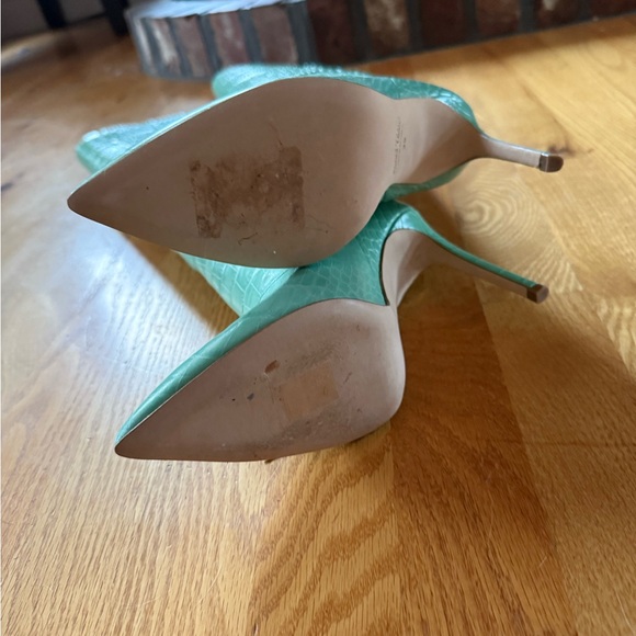 Paris Texas Women's Green Croc-effect Leather Knee-high Boots - Picture 11 of 12